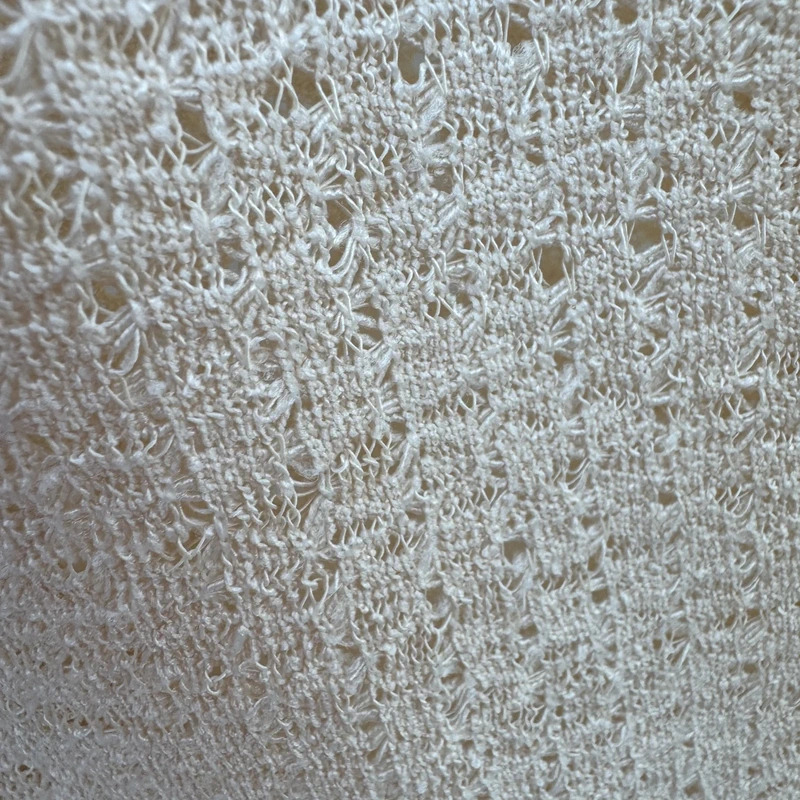 Zara W/B Collection Cream Knit Midi Slip Dress Eyelash Lace Detail Size S - Image 5