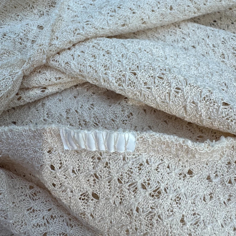 Zara W/B Collection Cream Knit Midi Slip Dress Eyelash Lace Detail Size S - Image 9