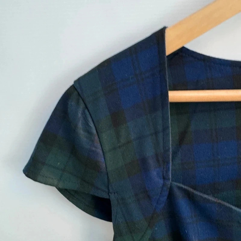 Hell Bunny Blackwatch Tartan Swing Dress UK 14 Sweetheart Neck Retro 50s Pinup - Image 3