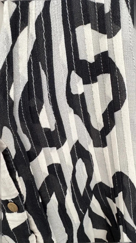 Next Black White Abstract Print Viscose Blouse UK14 Floaty Boho smart Top - Image 2