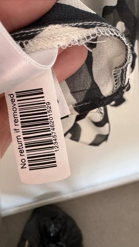 Next Black White Abstract Print Viscose Blouse UK14 Floaty Boho smart Top - Image 8