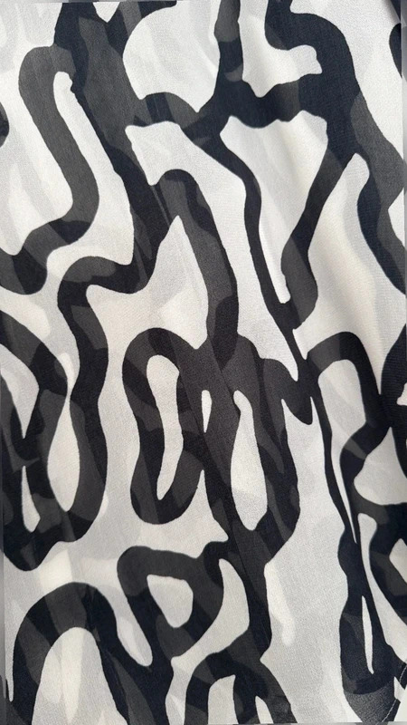 Next Black White Abstract Print Viscose Blouse UK14 Floaty Boho smart Top - Image 10