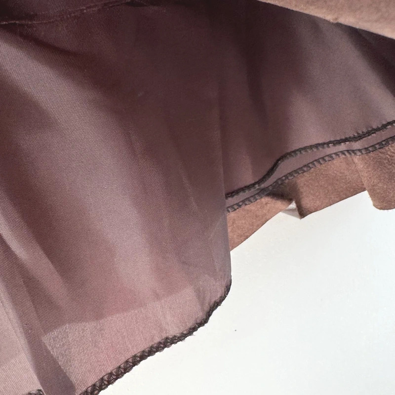 Pellessimo Paris Y2K Brown Lambskin Leather Mini Skirt – FR38 / UK10 - Image 4