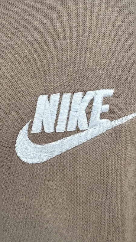 Nike Tan Tape Sleeve Hoodie Size S – Embroidered Logo Kangaroo Pocket Drawstring - Image 4