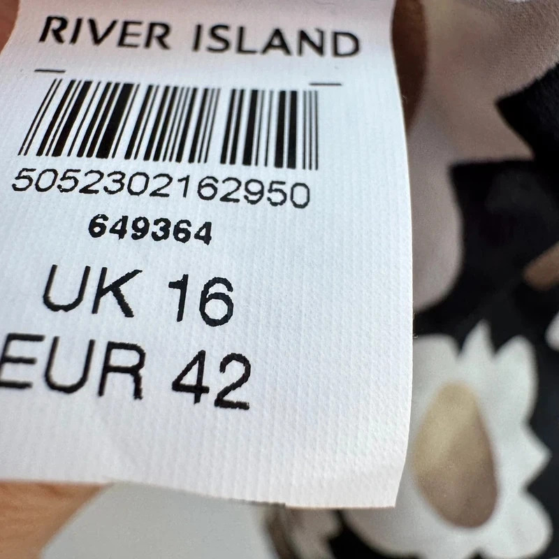 River Island Retro Geometric Print Cami Top Size 16 Black White Gold - Image 4