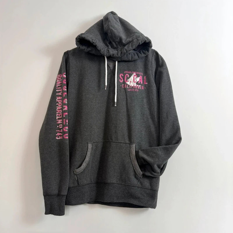 SoulCal & co California Grey Hoodie UK 14 Pink Logo Casual Sweatshirt