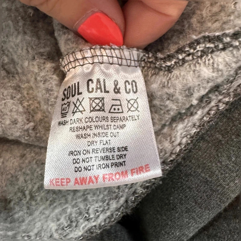 SoulCal & co California Grey Hoodie UK 14 Pink Logo Casual Sweatshirt - Image 6