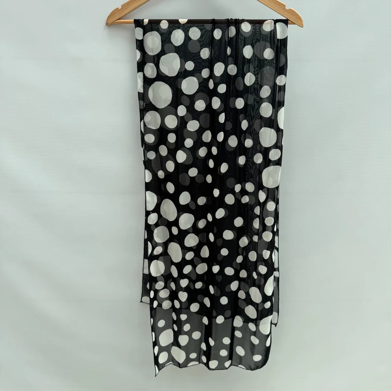 Michaela Louisa Polka Dot Midi Dress UK 12 Black White Sash & Matching Scarf Elegant - Image 11