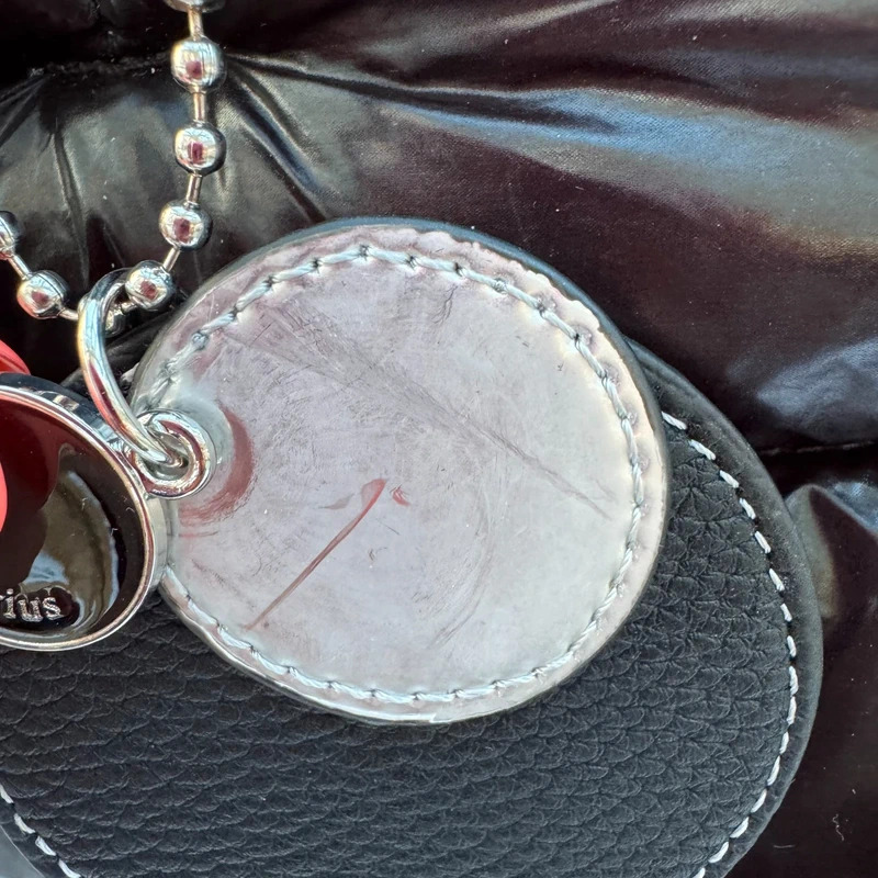 Stradivarius Black Quilted Puffer Tote Bag Large Shiny Padded Shoulder Bag Charm Detail - Image 3