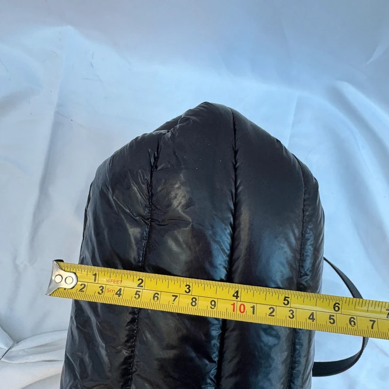 Stradivarius Black Quilted Puffer Tote Bag Large Shiny Padded Shoulder Bag Charm Detail - Image 11