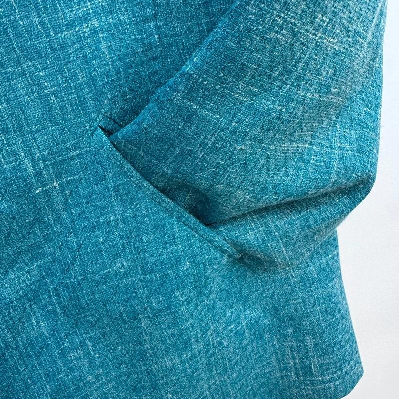 Cotswold Collections Zip Jacket UK 22 Teal Blue Linen Blend Pockets Lined - Image 4