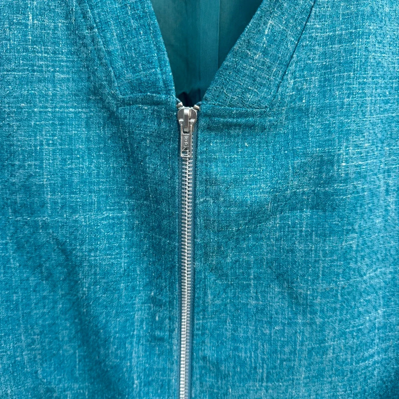 Cotswold Collections Zip Jacket UK 22 Teal Blue Linen Blend Pockets Lined - Image 5