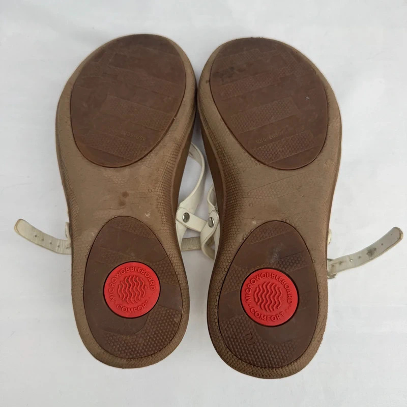 FitFlop Flip Urban White Leather Toe Post Ankle Strap Sandals UK 6 - Image 7