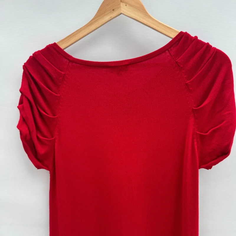 Phase Eight Red Ruched Sleeve Knit Tunic Dress UK 12 Viscose Blend Smart Casual - Image 3
