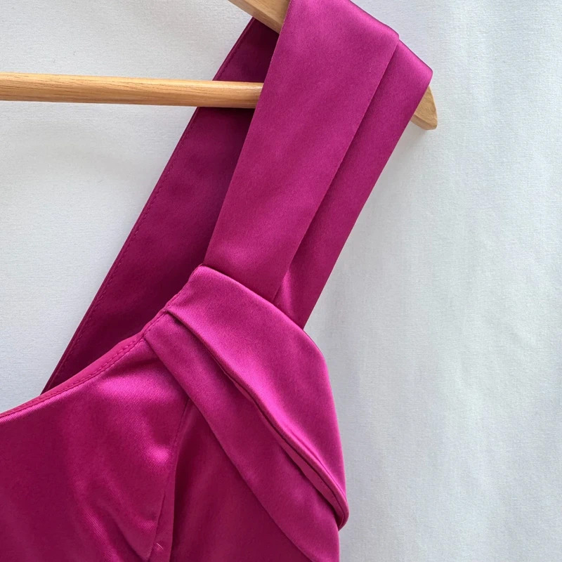 Coast Magenta Satin Wiggle Dress UK 10 Occasion Party Formal Midi - Image 2