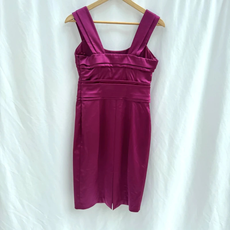 Coast Magenta Satin Wiggle Dress UK 10 Occasion Party Formal Midi - Image 7
