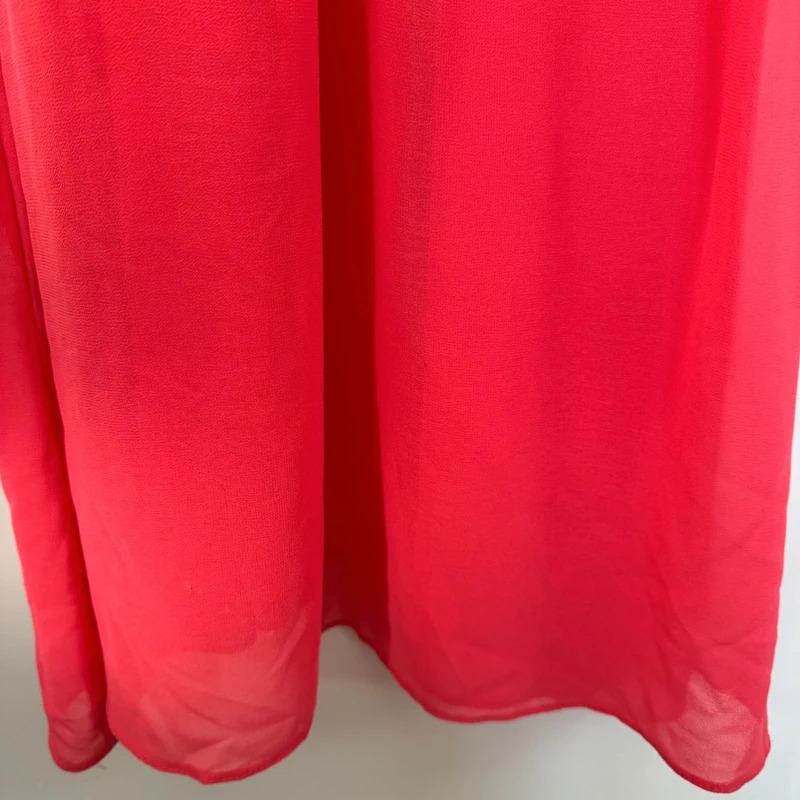 Miss Selfridge Coral Pink Chiffon Maxi Dress Floaty Layered UK 8 Occasion - Image 4