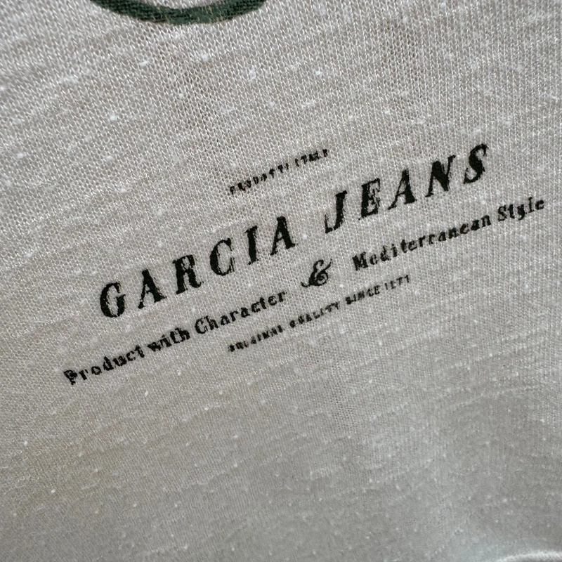 Garcia Jeans Cream Ring Graphic Slub T-Shirt Size M UK 12-14 - Image 5