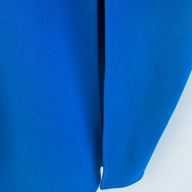 V By Very Cobalt Blue Ruffle Midi Pencil Dress UK 16 Occasion 95% Polyester - Image 6