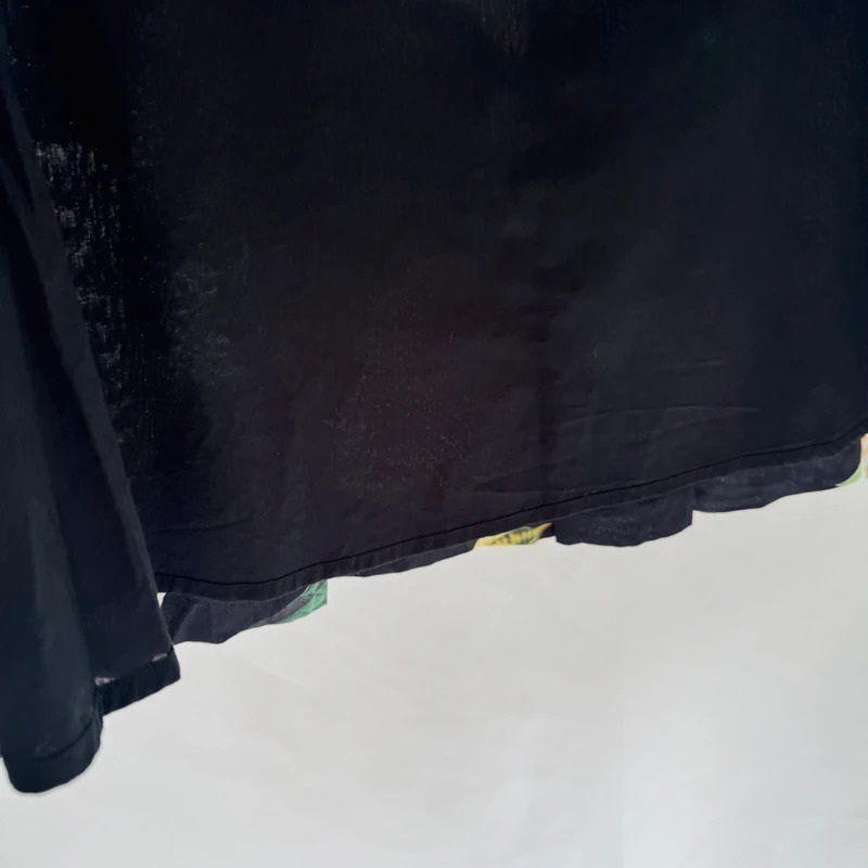 Phase Eight Black Green Floral Cotton Pleated A-Line Midi Skirt UK 10 - Image 3