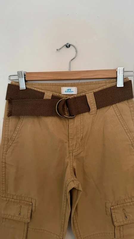 AFS Fashion Camel Cargo Trousers – Age 12 Slim Fit – with Belt - Image 2