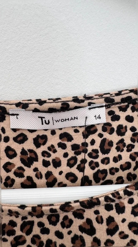TU Woman Leopard Print Swing Dress UK 14 Jersey Animal Print nWT Soft - Image 4