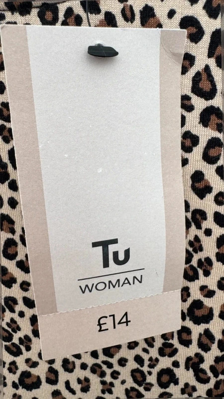TU Woman Leopard Print Swing Dress UK 14 Jersey Animal Print nWT Soft - Image 5