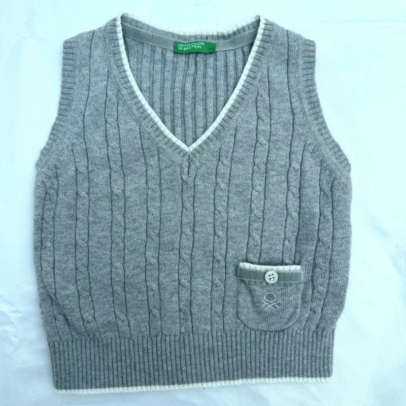 United Colors of Benetton Grey Cable Knit Angora Vest 18-24M / 24M