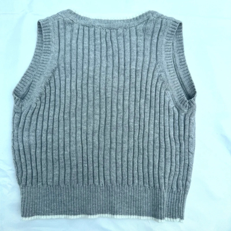 United Colors of Benetton Grey Cable Knit Angora Vest 18-24M / 24M - Image 2