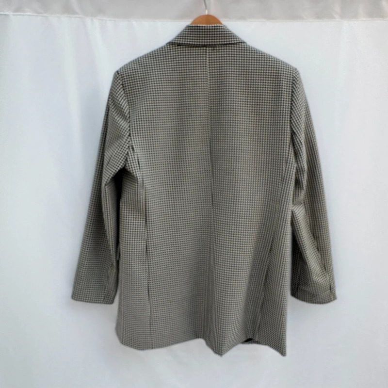 Zara M UK 10-12 Black White Check Longline Oversized Blazer Jacket 31" - Image 5