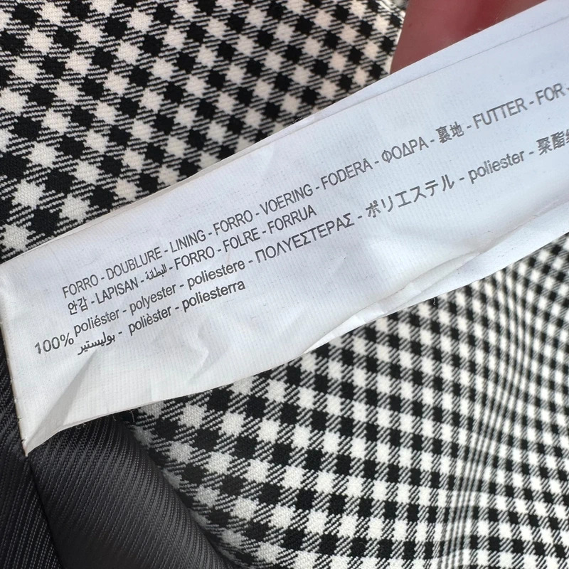 Zara M UK 10-12 Black White Check Longline Oversized Blazer Jacket 31" - Image 8