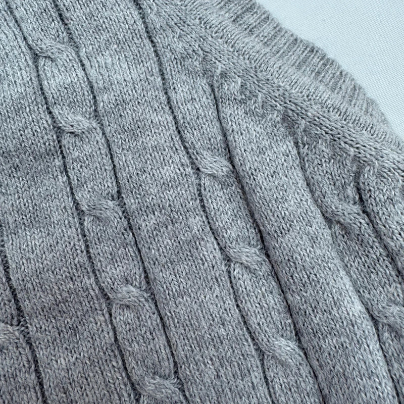 United Colors of Benetton Grey Cable Knit Angora Vest 18-24M / 24M - Image 3