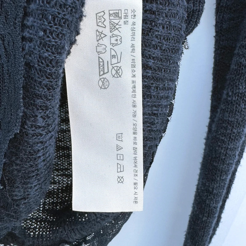 Hollister Dark Navy Knit Top | XS/S | Lace Hem Detail | Long Sleeve Lightweight Jumper - Image 6