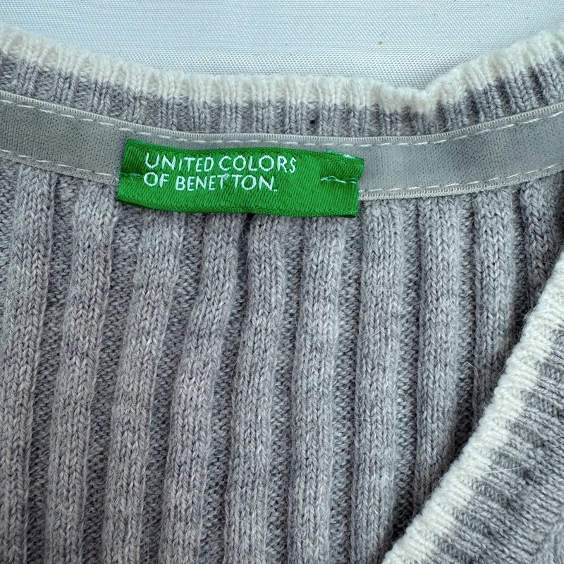 United Colors of Benetton Grey Cable Knit Angora Vest 18-24M / 24M - Image 5