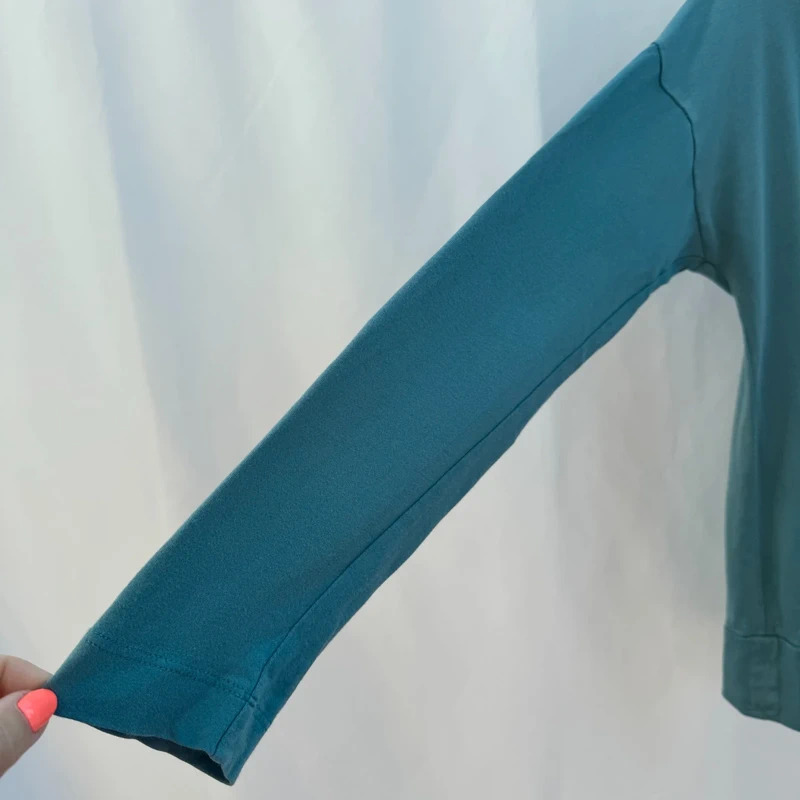 White Stuff Slate Blue Knot Front Top UK 12/14 Long Sleeve 100% Cotton Relaxed Fit - Image 4