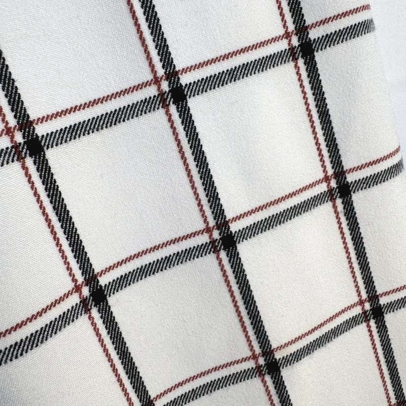 Stradivarius Cream Grid Check Trousers | EUR 38 / UK 10 | Slim Ankle Grazer | Excellent Condition - Image 4