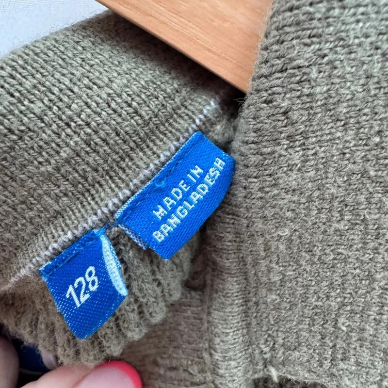 Jack And Jones Knitted Polo Shirt Age 7-8 Years Olive Green Cotton 128cm - Image 3