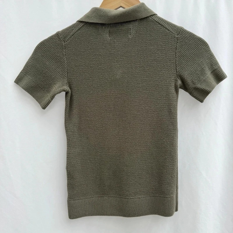 Jack And Jones Knitted Polo Shirt Age 7-8 Years Olive Green Cotton 128cm - Image 7