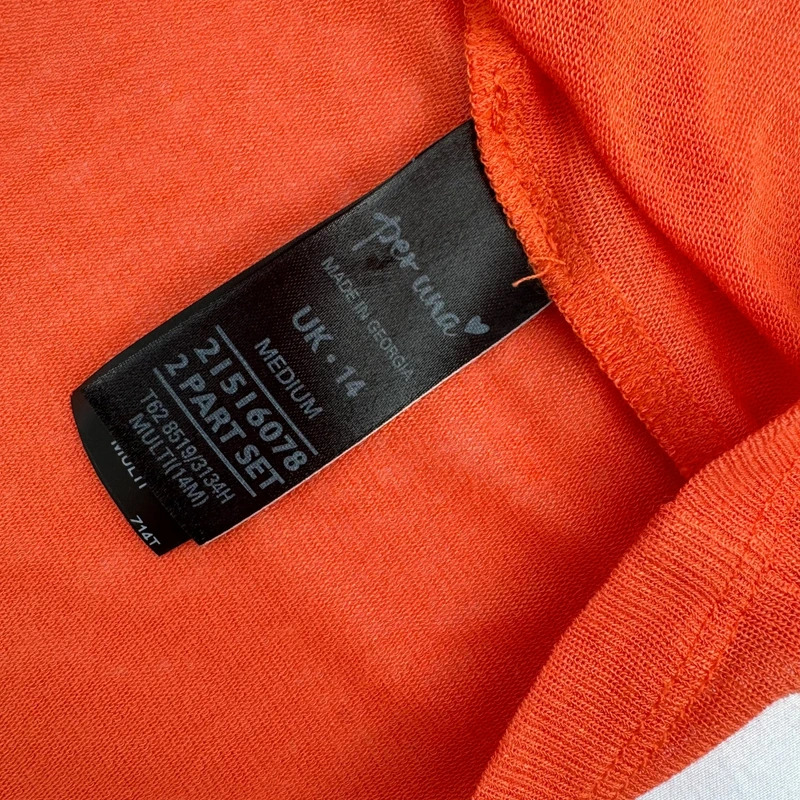 Per Una Burnt Orange Cropped Shrug Black Trim 3/4 Sleeve Open Cardigan UK 14 - Image 6