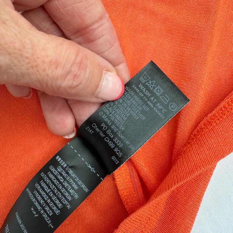 Per Una Burnt Orange Cropped Shrug Black Trim 3/4 Sleeve Open Cardigan UK 14 - Image 7