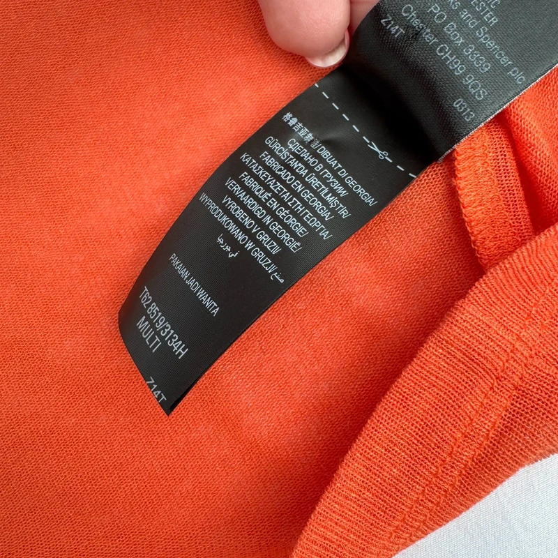 Per Una Burnt Orange Cropped Shrug Black Trim 3/4 Sleeve Open Cardigan UK 14 - Image 8