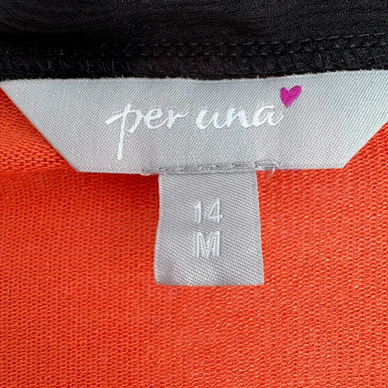 Per Una Burnt Orange Cropped Shrug Black Trim 3/4 Sleeve Open Cardigan UK 14 - Image 9
