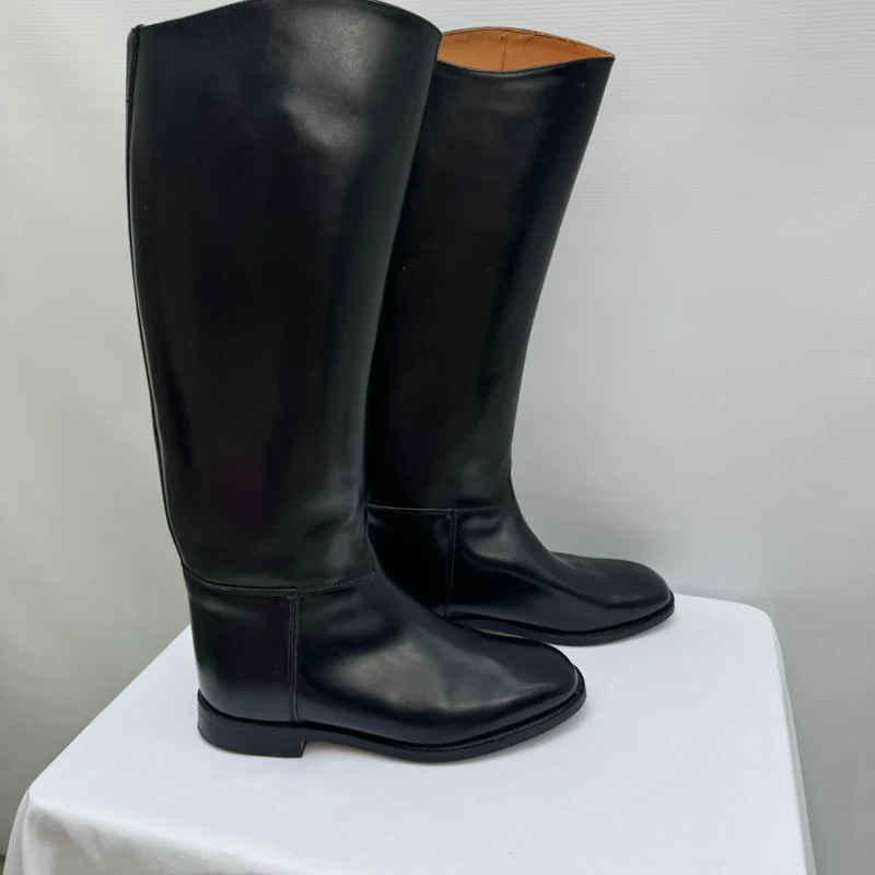 Vintage Regent Allen & Caswell Black Leather Riding Boots UK 6.5 Made in England Tall