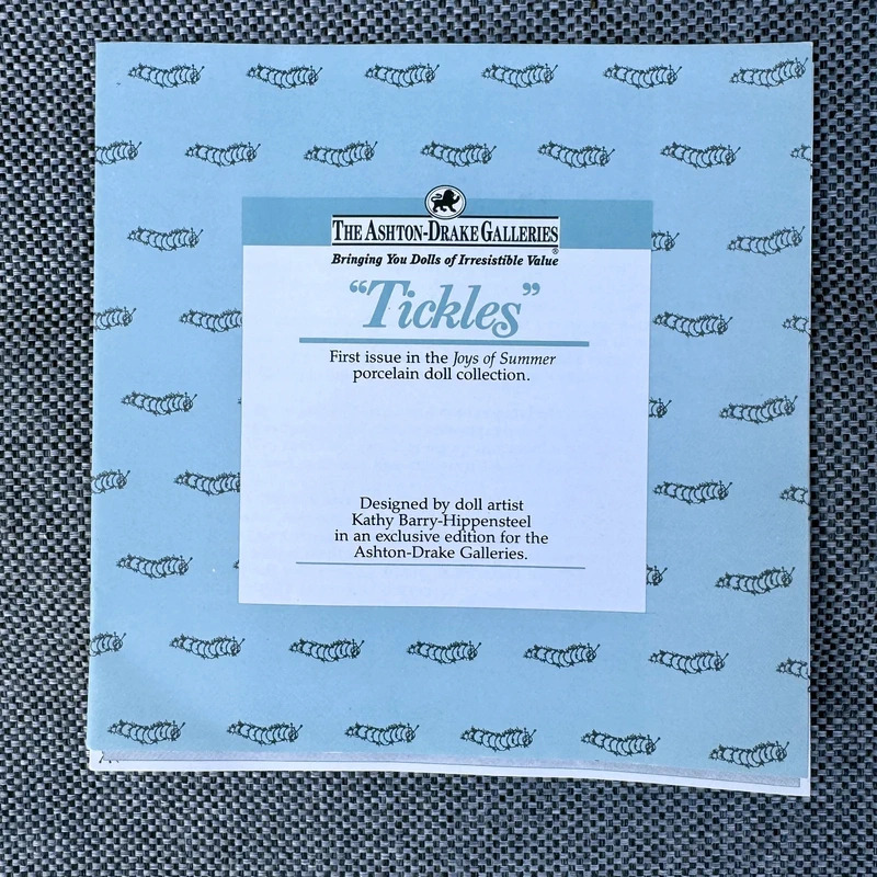 Ashton-Drake Tickles Doll COA Kathy Barry-Hippensteel Joys of Summer 1992 - Image 6