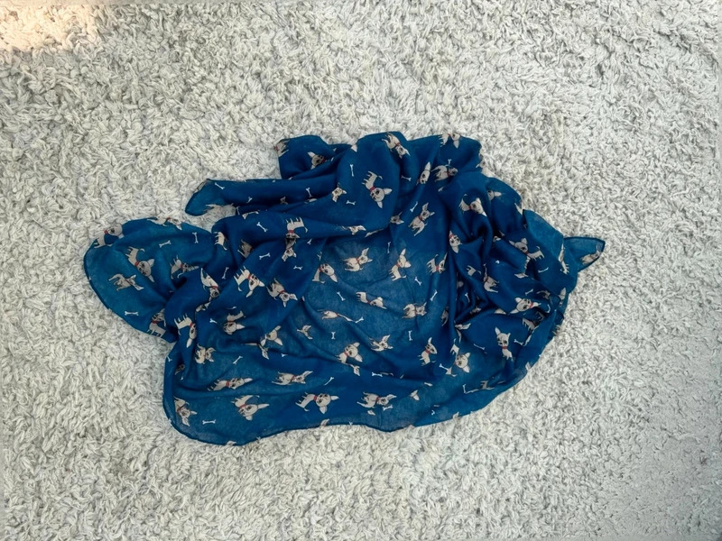 Cute Chihuahua Print Blue Scarf Wrap Shawl Dog Lightweight Lover Accessory - Image 4