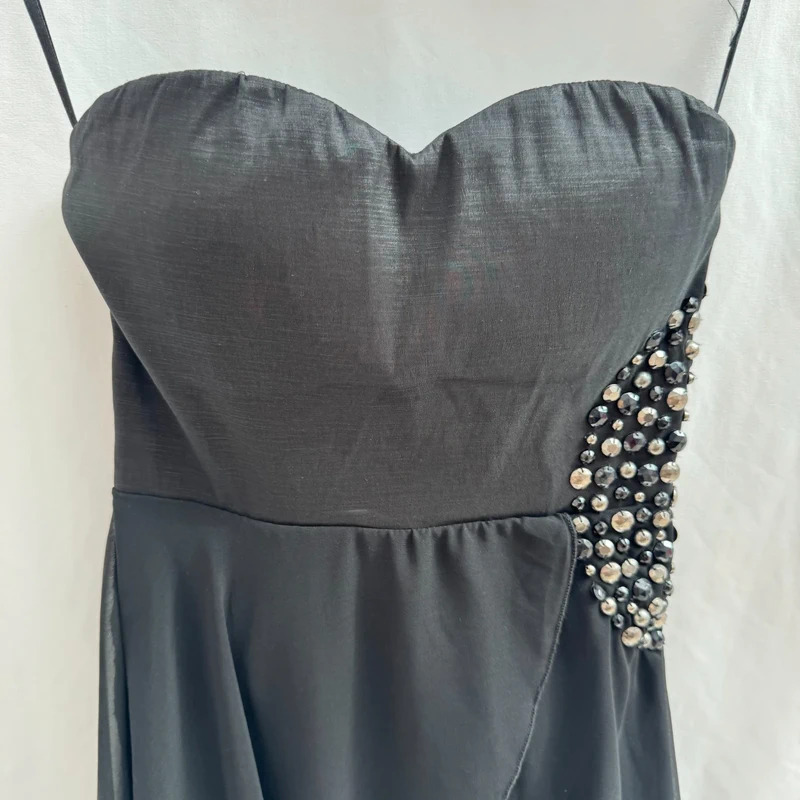 AX Paris Black Embellished High-Low Chiffon Dress UK 8 Party Prom
