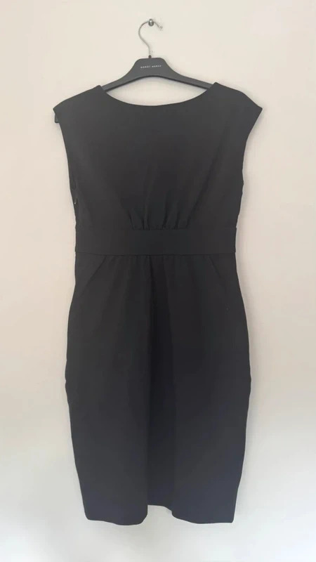 Tibi New York Black Pencil Dress Size S UK 8 Smart Work Occasion Button Detail - Image 6