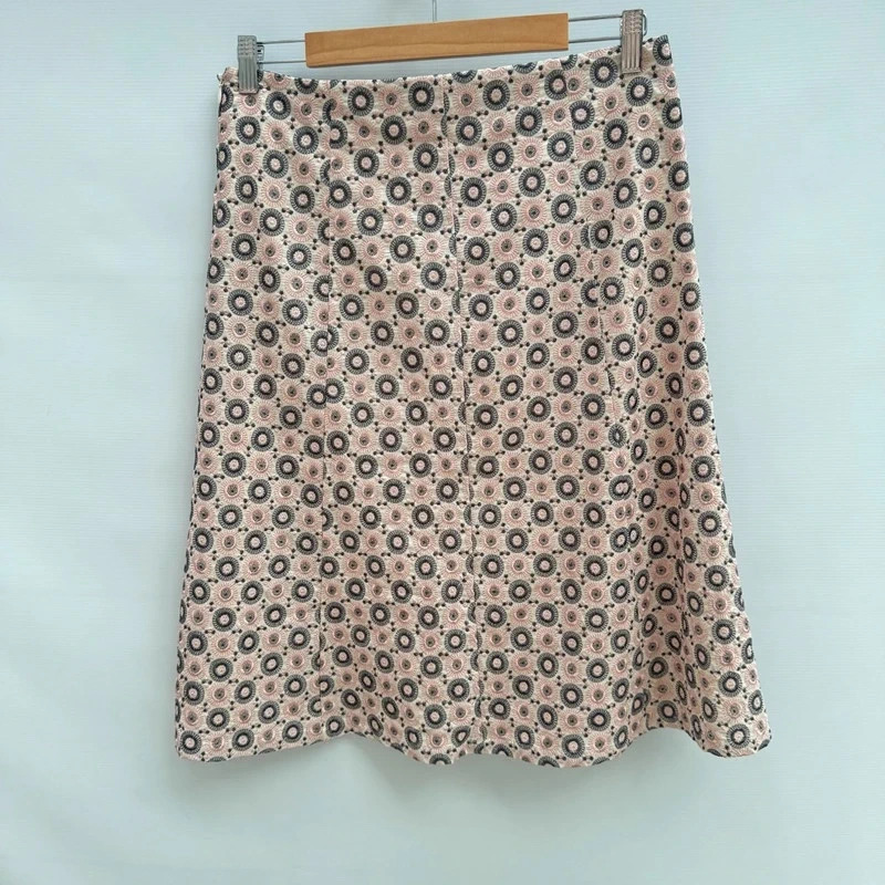Phase Eight Cora Embroidered Skirt BNWT UK 12 Slate Rose 100% Cotton Lined A-Line - Image 2