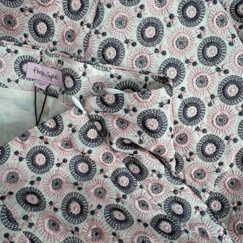Phase Eight Cora Embroidered Skirt BNWT UK 12 Slate Rose 100% Cotton Lined A-Line - Image 5