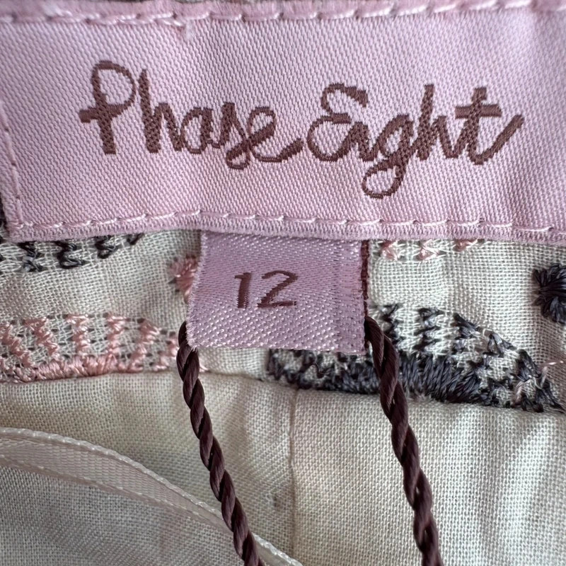 Phase Eight Cora Embroidered Skirt BNWT UK 12 Slate Rose 100% Cotton Lined A-Line - Image 9